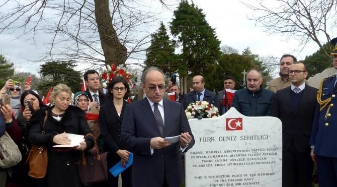 Gosport Türk Deniz Şehitliği&#39;nde anma töreni yapıldı