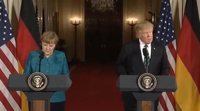 Merkel, Beyaz Saray&#39;da Trump&#39;la görüştü (1)
