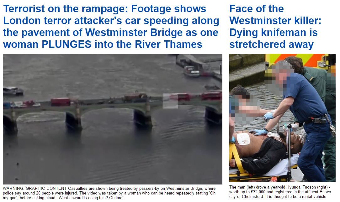 FOTO: DAILY MAIL/ İngiliz Daily Mail gazetesinin internet sitesinde saldırıyı gerçekleştiren teröristin fotoğrafı yayınlandı.