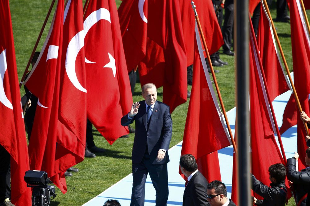 Cumhurbaşkanı Recep Tayyip Erdoğan Çanakkale 18 Mart Stadyumu'ndaki törenlere katıldı. Fotoğraf: REUTERS