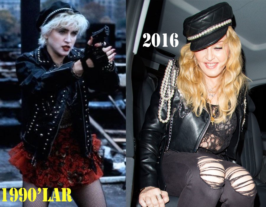 MADONNA: 1990'ların kült ismi Madonna hala zımbalı deri ceketlerden, boncuklu şapkalardan vazgeçemiyor...