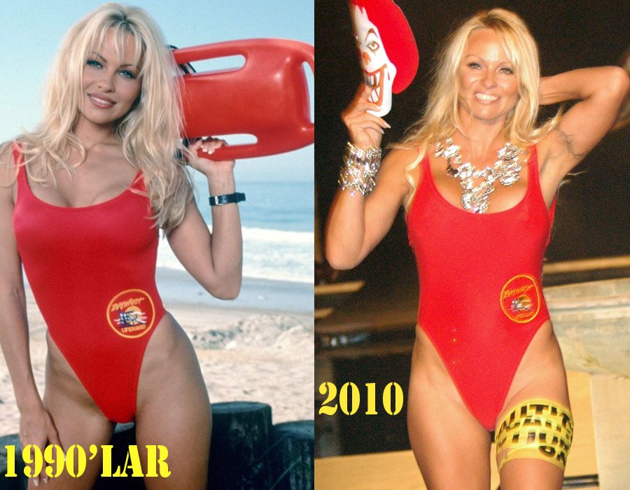 PAMELA ANDERSON: 1991'de yayınlanan Sahil Güvenlik dizisi ile hayatımıza giren Pamela Anderson 50 yaşına gelmesine rağmen hala çok seksi hala alımlı. Onunla ikonikleşmiş olan kırmızı mayosunu yıllar sonra giyen Anderson'a yıllar pek uğramamış gibi...