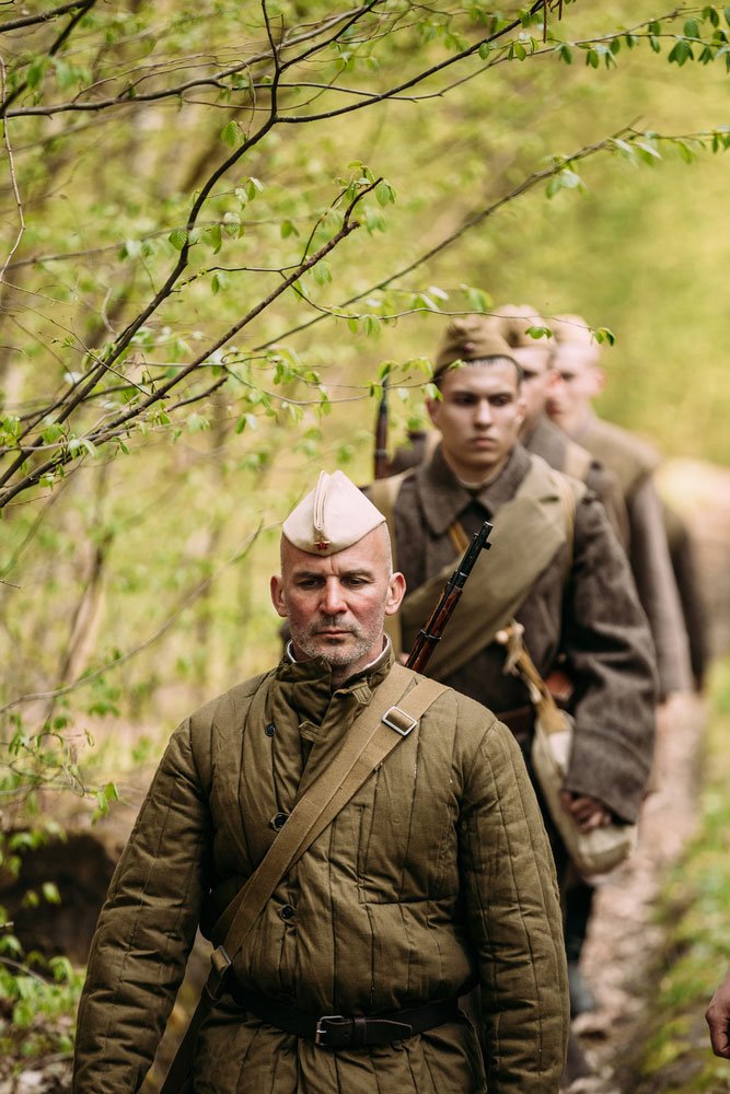 Kızıl Ordu'nun İkinci Dünya Savaşı'nda giydiği kıyafetler. Fotoğraf: Shutterstock