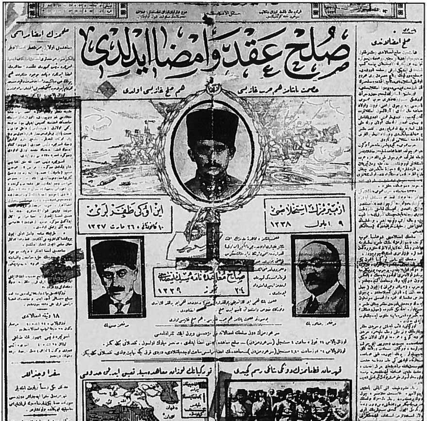 Lozan’ın imzalandığını manşetten veren 25 Temmuz 1923 tarihli Tevhid-i Efkar gazetesi.