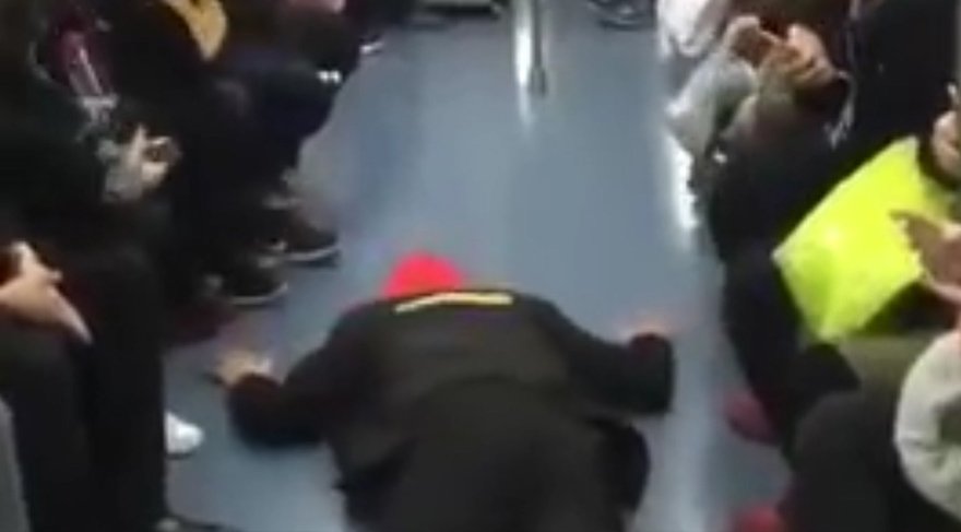 Metroda oturabilmek için 'kriz geçirdi'