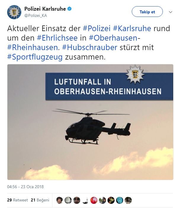 Alman yetkililer konuyla ilgili açıklamayı sosyal medya üzerinden yaptı.