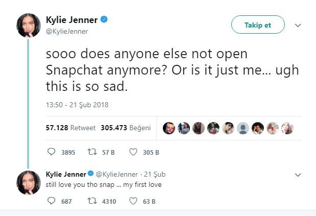 Kylie Jenner, Snapchat'in yeni tasarımını beğenmediğini söyleyerek, 