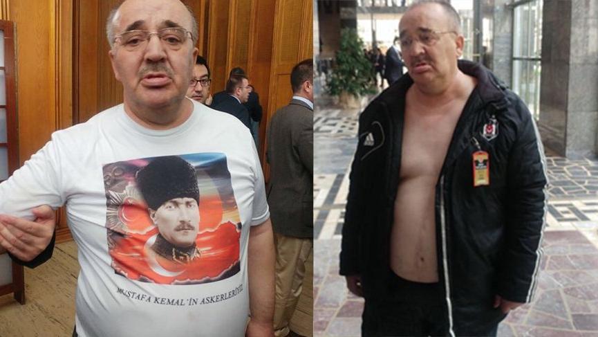 Atatürk tişörtü giydi Meclis'e giremedi