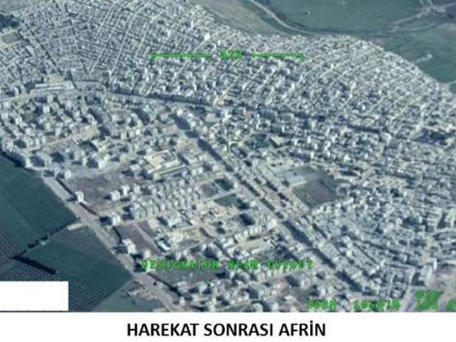 TSK, Afrin ilçe merkezinin havadan çekilen fotoğraflarını servis etti