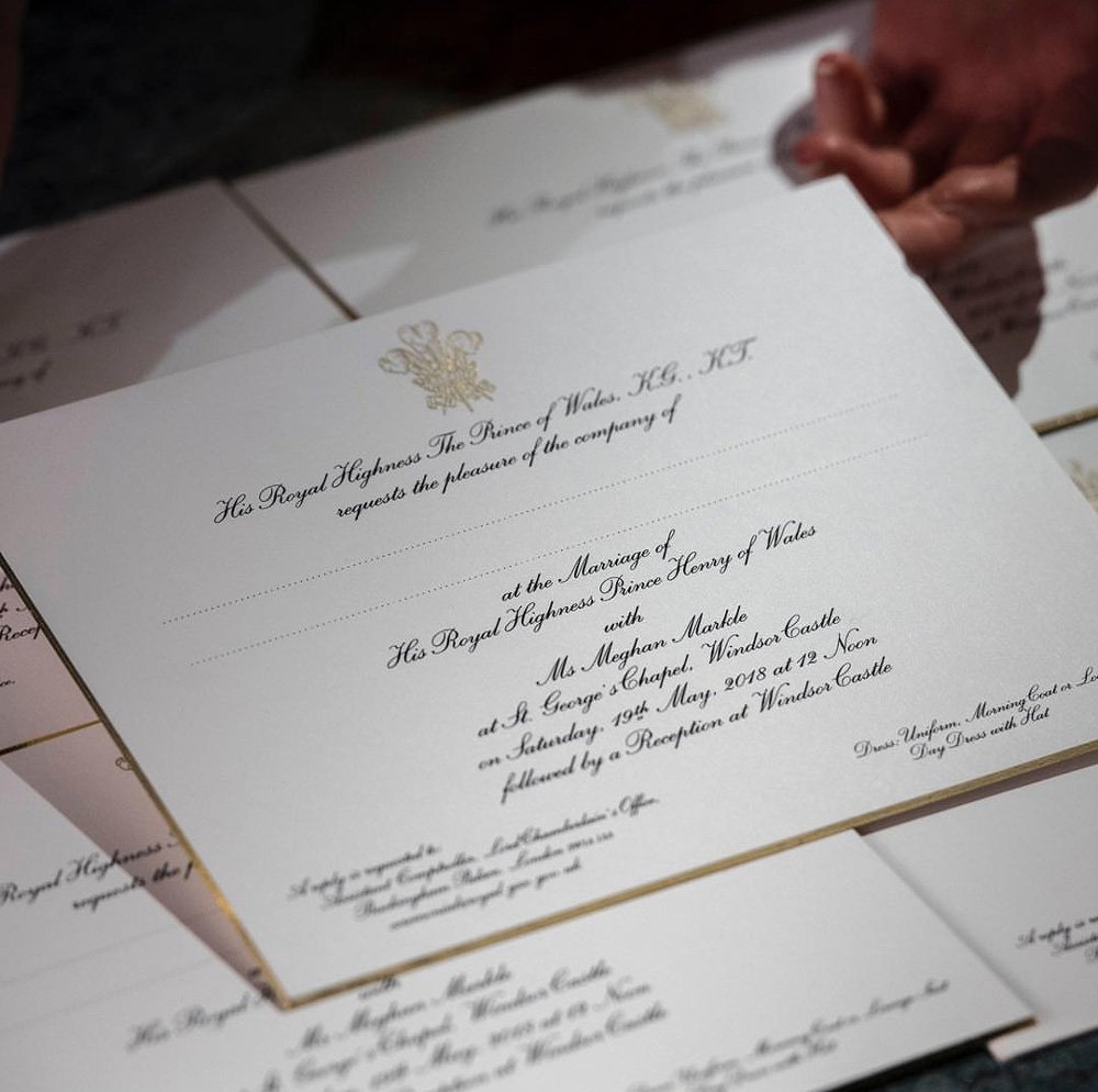 Meghan Markle ve Prens Harry'nin davetiyesi, Kensington Palace resmi Instagram hesabından paylaşıldı.