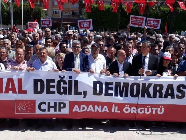 Adana'da OHAL protestosu