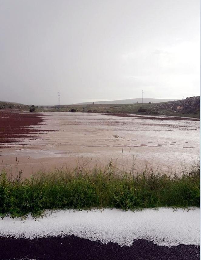 Nevşehir'de sağanağın sele dönüşmesi ve dolu yağışı nedeniyle ekili alanlar zarar gördü.