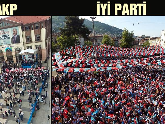 Ordu farkı... İYİ Parti-AKP mitingini karşılaştırdılar