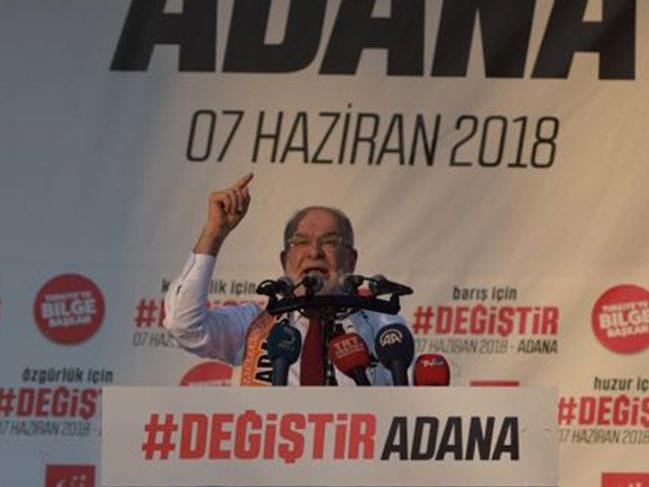 Saadet Partisi Lideri Temel Karamollaoğlu, Adana'da vatandaşlara seslendi