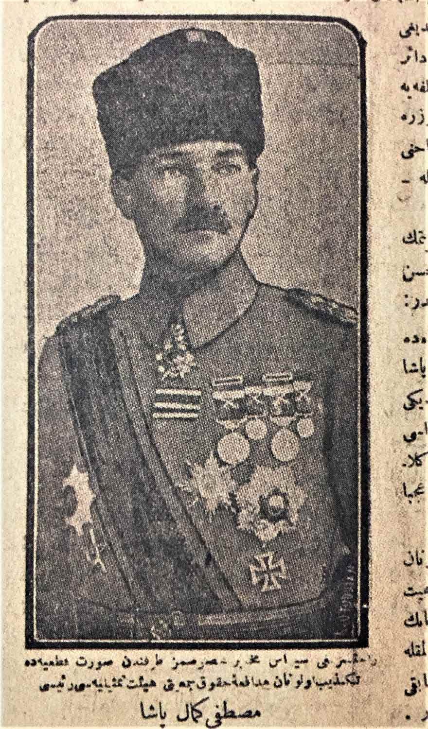 Yeni Gün 6 Aralık 1919. Temsil Heyeti Reisi Mustafa Kemal Paşa. 
