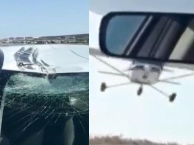 İzmir'de uçak, otomobile çarptı