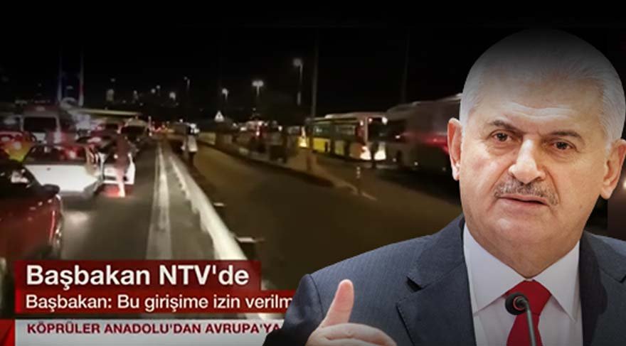 Başbakan Yıldırım NTV canlı yayınına katıldı ve 'Bu bir kalkışmadır' dedi.