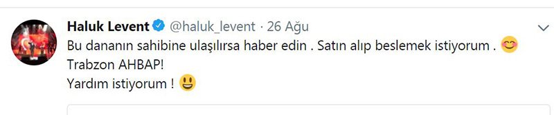 Haluk Levent twitter hesabından boğaya talip olduğunu duyurmuştu. 