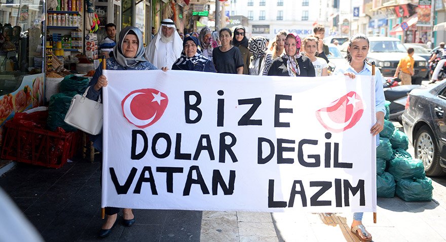 Kilis'te bir grup Türk Lirası'na sahip çıkmak için yürüyüş düzenledi. Fotoğraf/AA