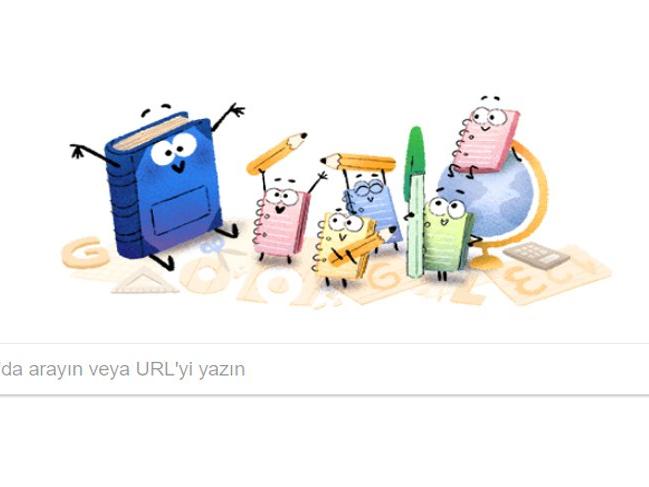 Google'dan Okulun İlk Günü Doodle'ı ile karşılıyor! Okulun İlk Günü Doodle oldu!