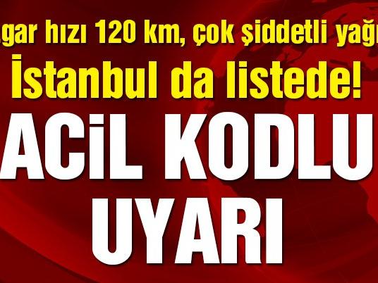 Kasırga için acil kodlu uyarı! Meteoroloji İstanbul hava durumunu da uyarı listesine aldı...