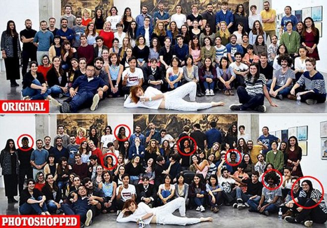 Üstteki fotoğraf orijinal, alltaki kare ise fotoşop kullanılmış hali.