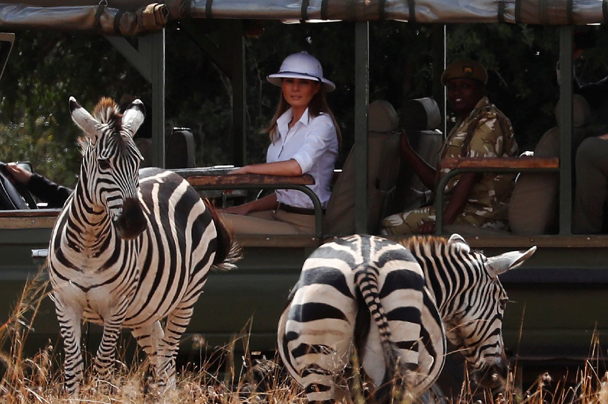 Trump, Kenya'daki Nairobi Ulusal Parkı'na gitti.