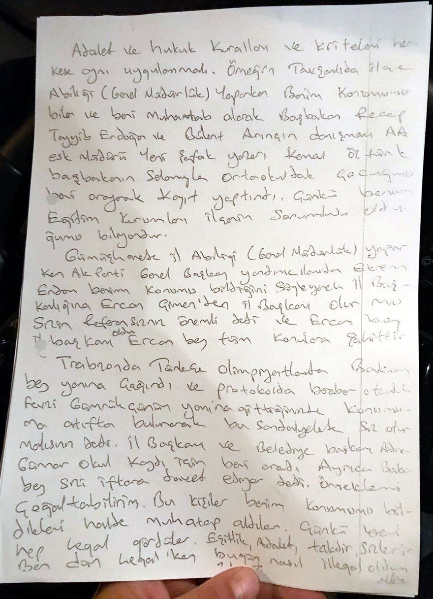 İŞTE O İFADE Muhammet Köleoğlu, Trabzon 2. Ağır Ceza Mahkemesi’ne el yazısıyla yazdığı 3 sayfalık ifadesinde, 19 kişilik referans listesi verdi.