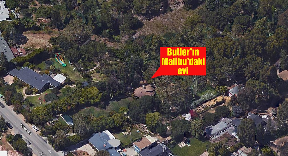 Butler'ın ağaçlar arasındaki evi adeta kül oldu.