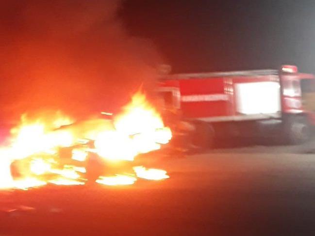 Karabük’te kesilen cezaya kızan sürücü otomobilini yaktı