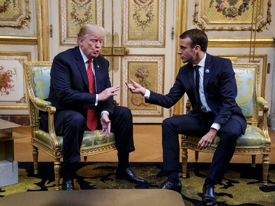 Trump ve Macron'dan gergin buluşma! Aralarından su sızmıyordu... Nereden nereye?