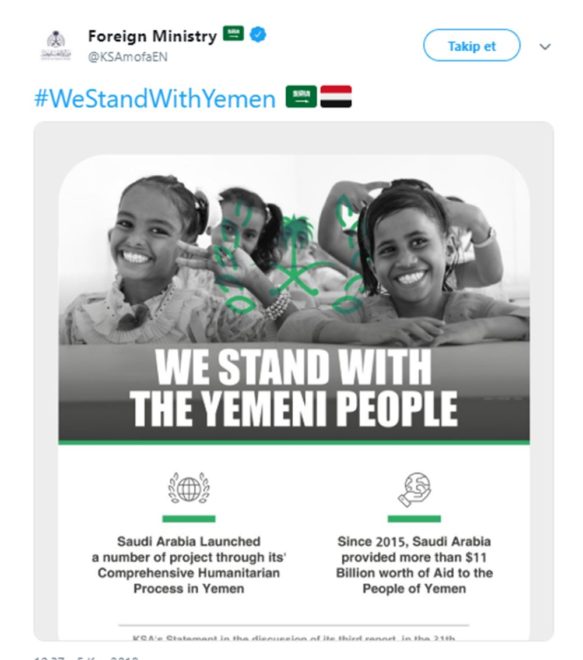 'Yemen halkının yanındayız' mesajı.