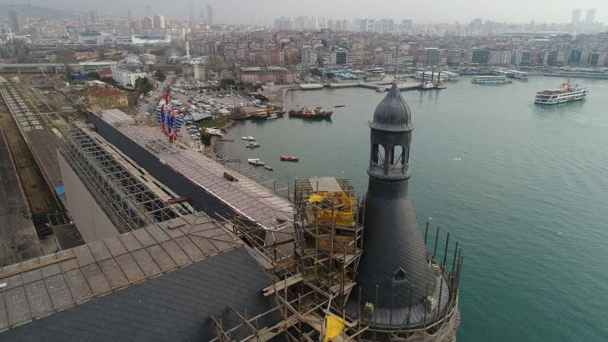Haydarpaşa Garı’nın tamamlanan çatı restorasyonu havadan görüntülendi Foto: İHA