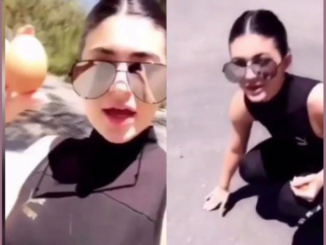 Kylie Jenner rekorunu kıran yumurtayı asfaltta kırdı