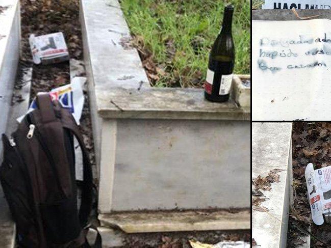 Ukrayna canisi, babasının Pendik'teki mezarına bu notu bırakmış