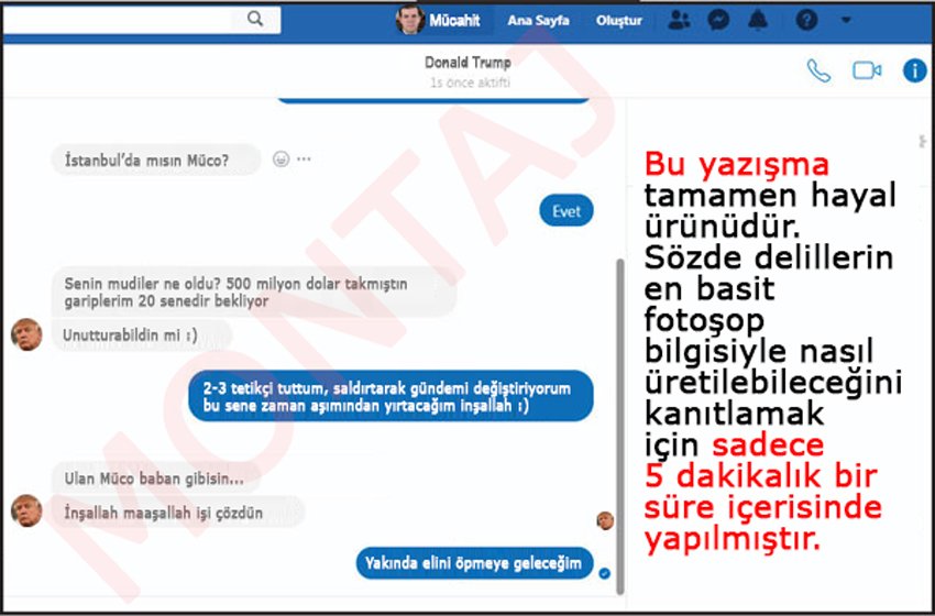 Görselde kullanılan Facebook arayüzü, Türkiye Gazetesi'nin kullandığı ekrandır.