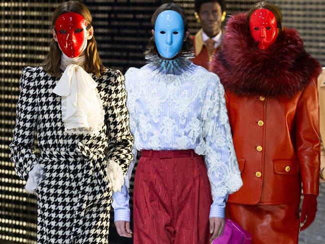 Gucci'nin 2019 Sonbahar Kış koleksiyonunda görünür ve görünmezi ayıran maskeler öne çıktı