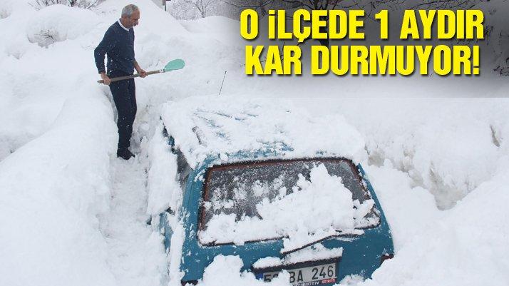 Tunceli'nin Ovacık ilçesinde 1 aydır kar yağıyor! Araçlar ve evler karda kayboldu...