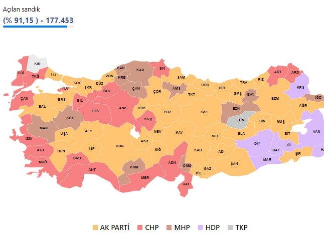 Türkiye haritası ile seçim sonuçları: Hangi ilde kim önde? İşte anlık oy oranları...