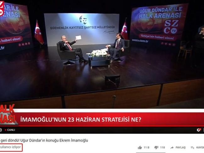 İmamoğlu'nun konuk olduğu SÖZCÜ TV'den yayınlanan Halk Arenası rekor kırdı!