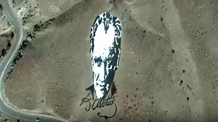 Uzaydan görülen Atatürk portresi
