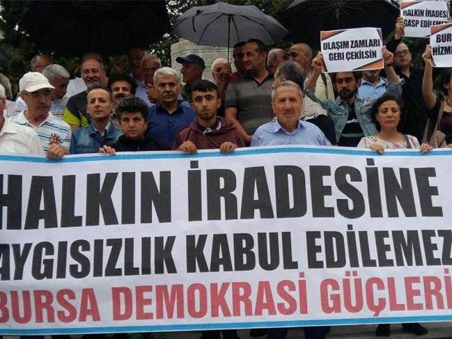 Bursa Demokrasi Güçleri ulaşıma yapılan zamları ve YSK protesto etti!