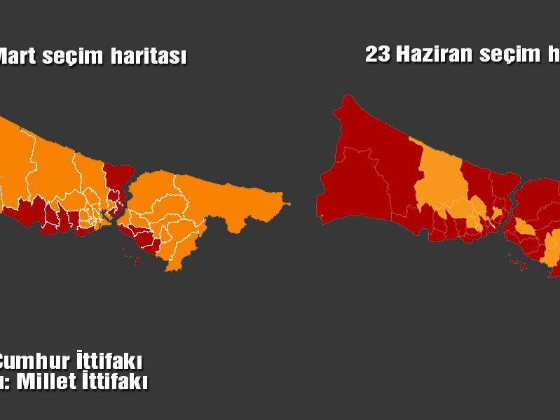 İstanbul'un seçim haritası da değişti