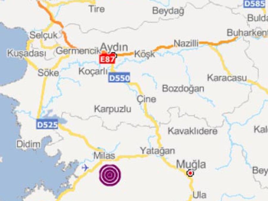 Son depremler: Milas'ta 3,4 büyüklüğünde deprem