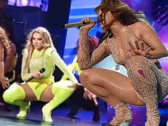 Hadise'nin konser kıyafetleri Jennifer Lopez'in kıyafetlerine benzetildi, sosyal medya karıştı
