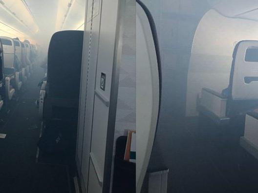 Havada panik... Uçak bir anda dumanla doldu