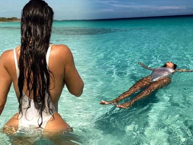 Kim Kardashian'ın deniz keyfi