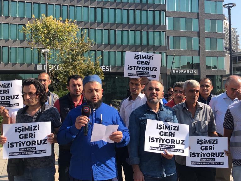 Üsküdar Belediyesi’nden çıkarılan işçilerden eylem