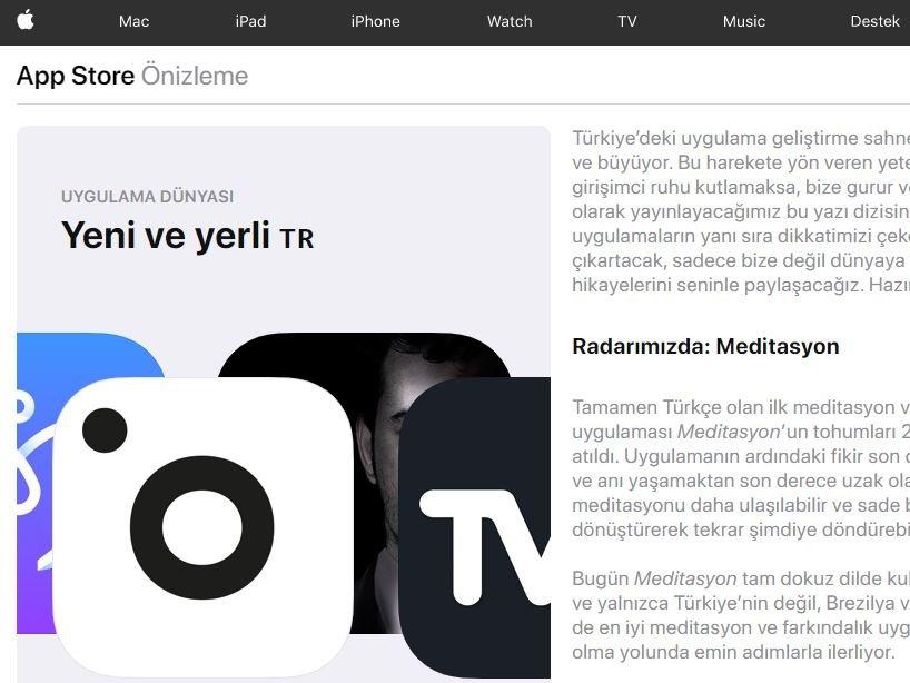 App Store'da Türkiye'ye özel bölüm "Yeni ve yerli TR" yayında