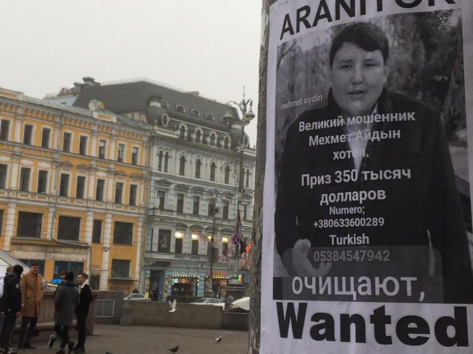 Tosuncuk'un aranıyor ilanları Kiev'de